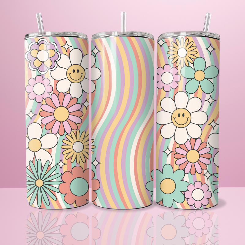 Retro flower pastel - Thermos 590ml