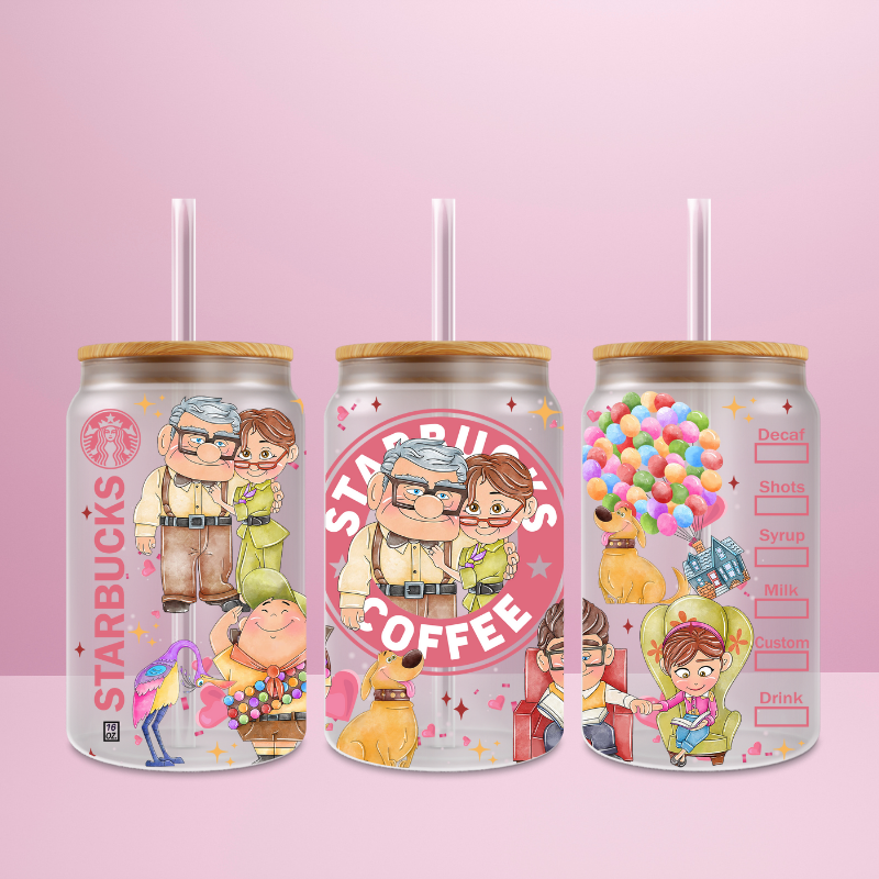 Là-Haut Starbucks - Verre givré avec couvercle