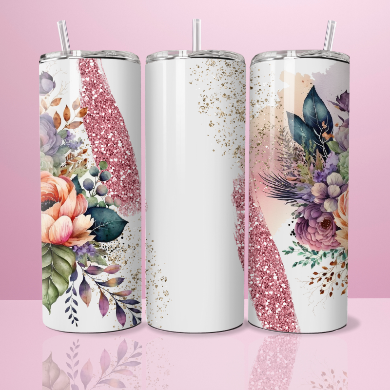 Flower glitter pink - Thermos 590ml
