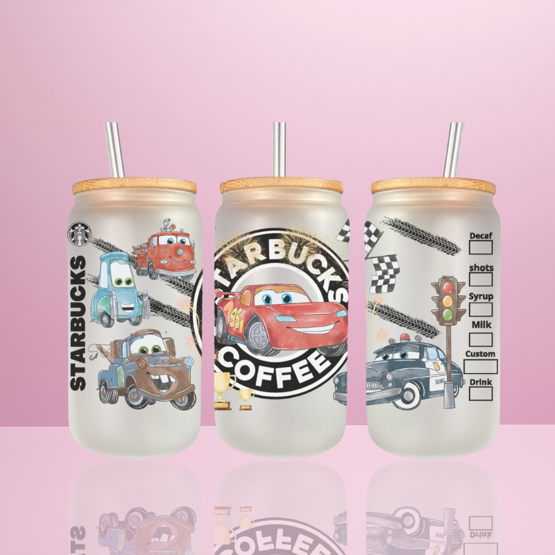 Cars Starbucks - Verre givré avec couvercle