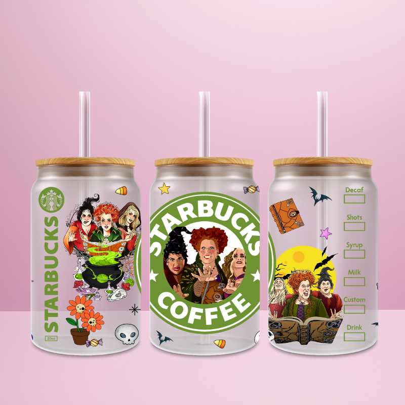Hocus Pocus Starbucks - Verre givré avec couvercle