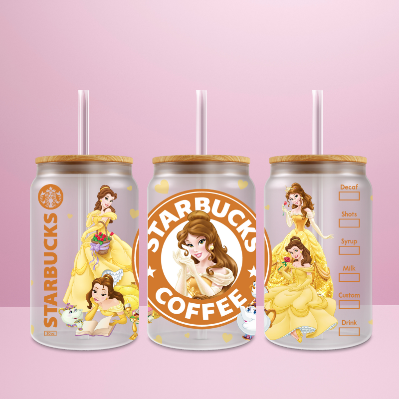 Belle Starbucks - Verre givré avec couvercle
