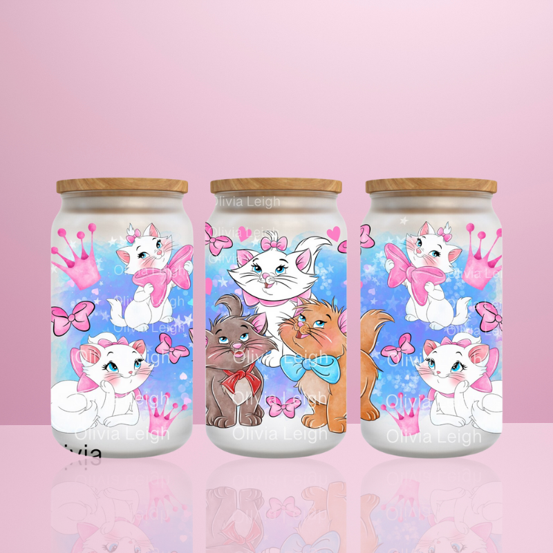 Les Aristochats - Verre givré avec couvercle