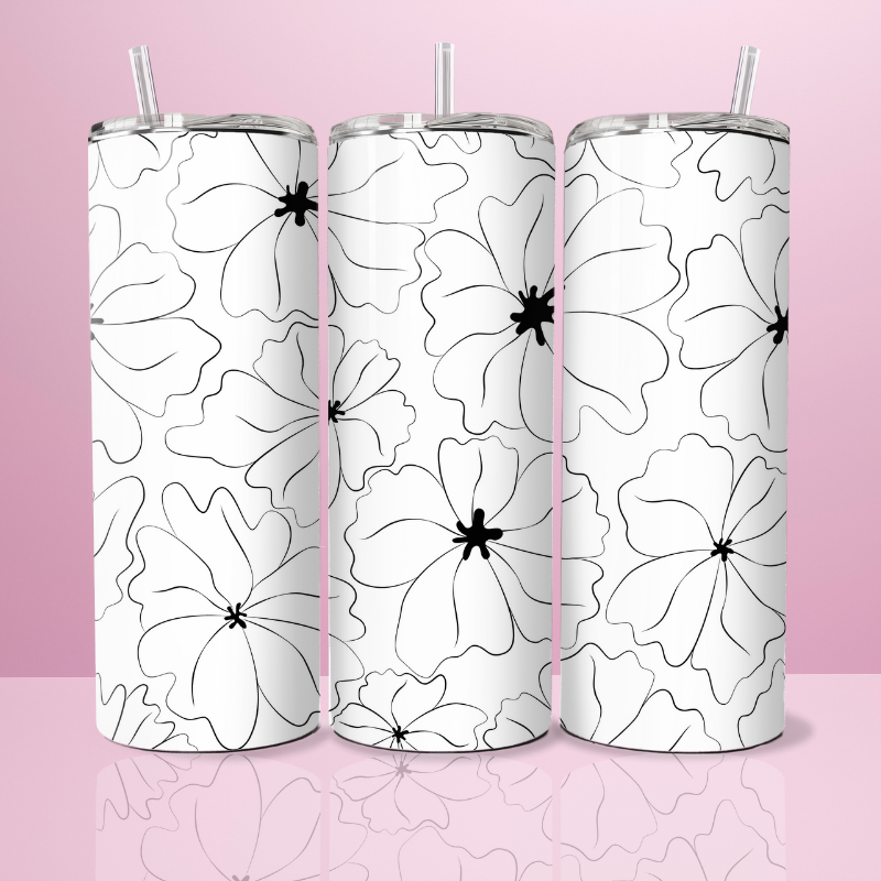 Fleur noir x blanc - Thermos 590ml