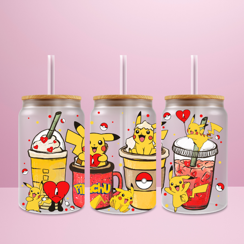 Pokemon Love - Verre givré avec couvercle