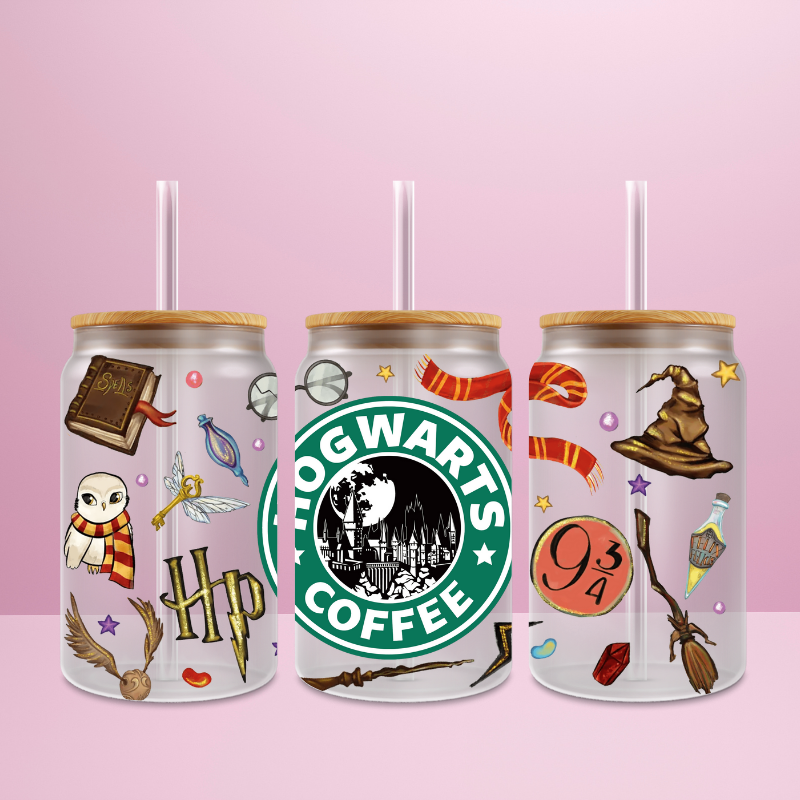 Harry Potter Hogwarts Coffee - Verre givré avec couvercle