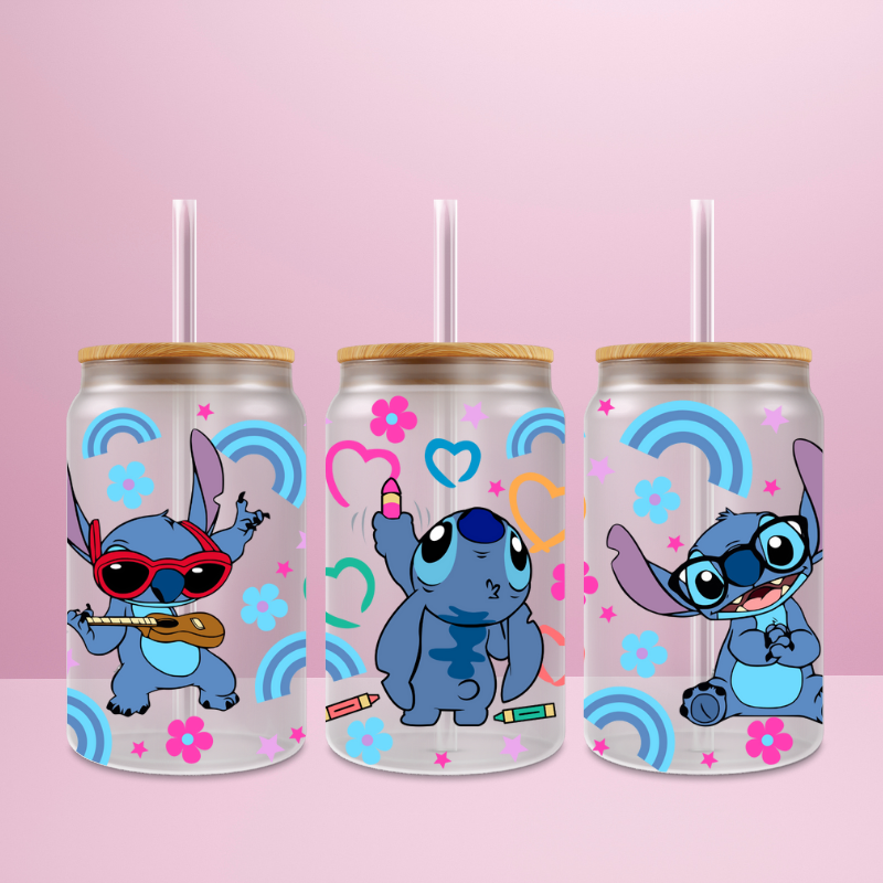 Stitch Draw - Verre givré avec couvercle