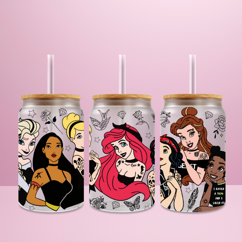 Princess Tatoo - Verre givré avec couvercle