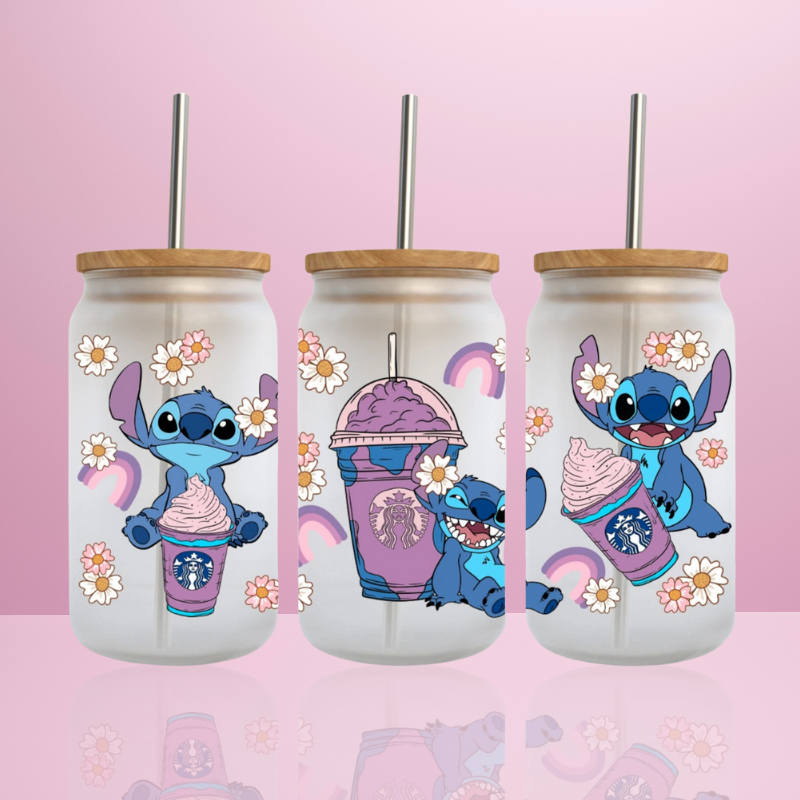 Stitch Starbucks Milkshake - Verre givré avec couvercle
