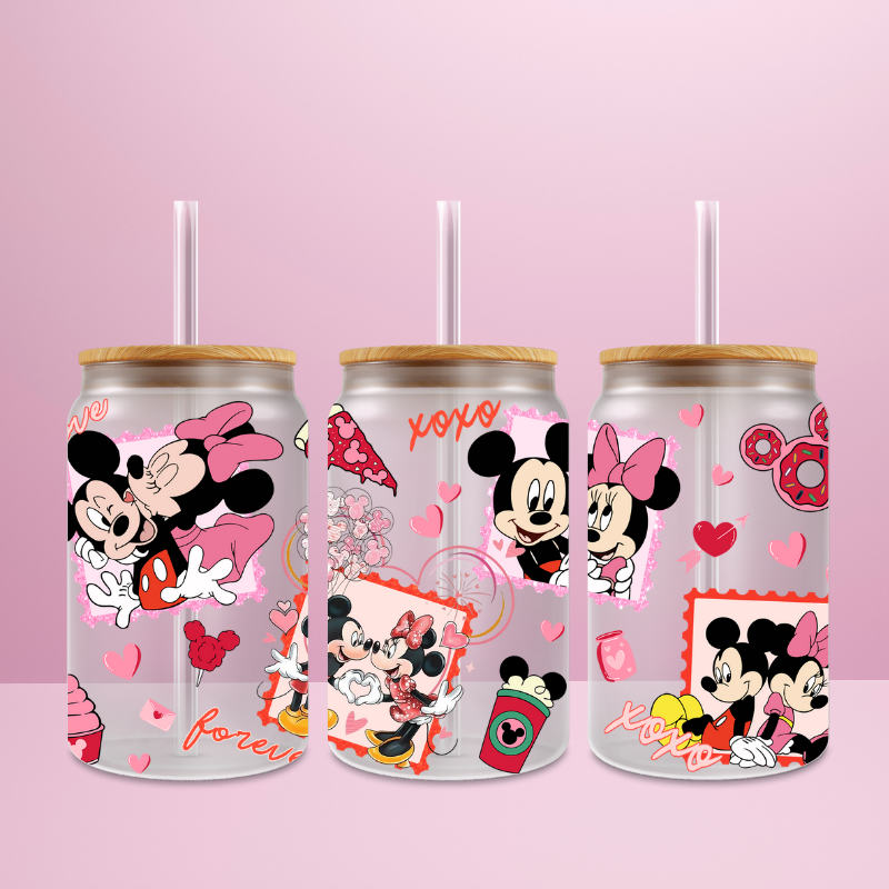 Minnie x Mickey Love - Verre givré avec couvercle