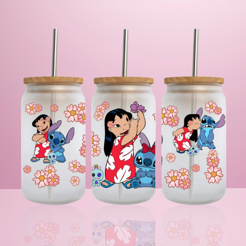 Lilo & Stitch - Verre givré avec couvercle
