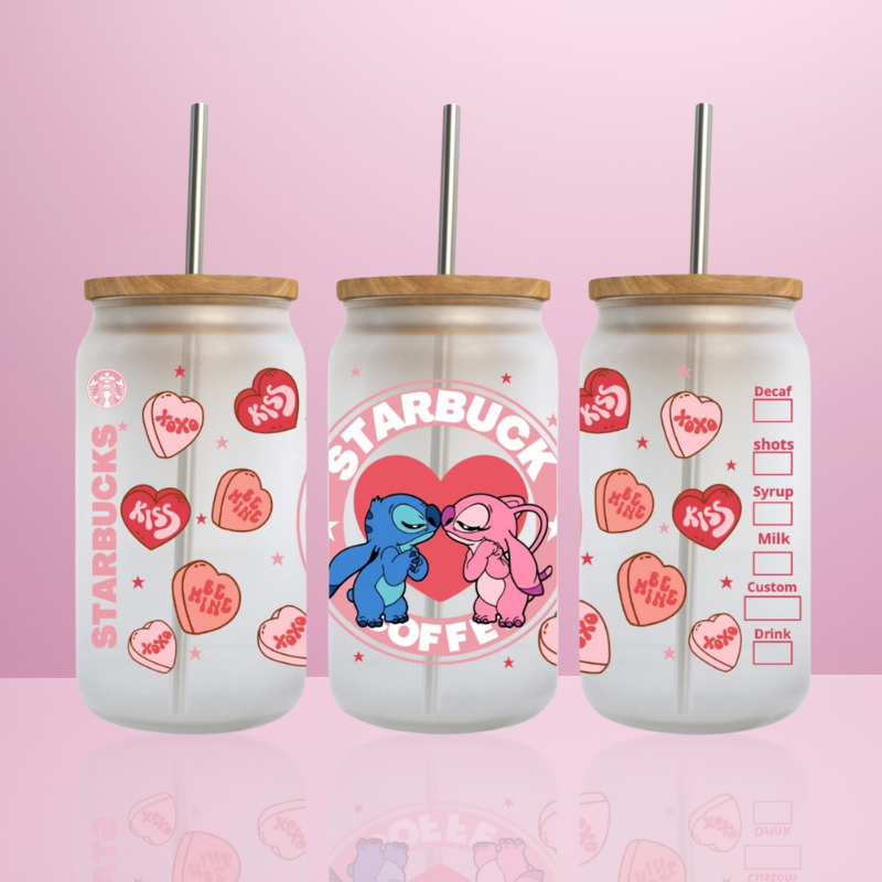 Stitch x Angel Love Starbucks - Verre givré avec couvercle