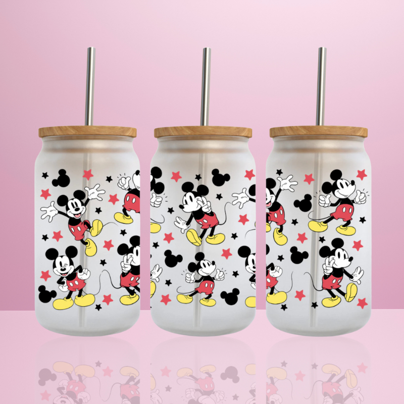 Mickey - Verre givré avec couvercle