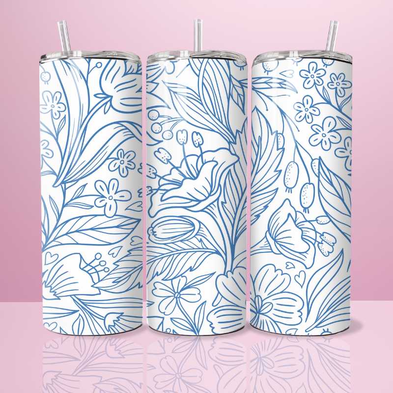Flower blue - Thermos 590ml