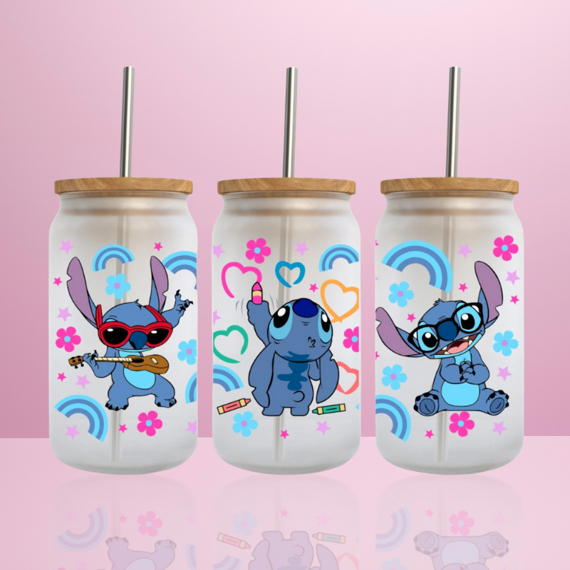 Stitch Draw - Verre givré avec couvercle