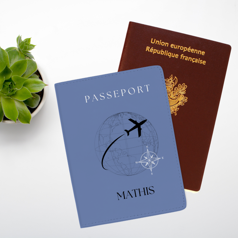 Bleu - Protège-passeport