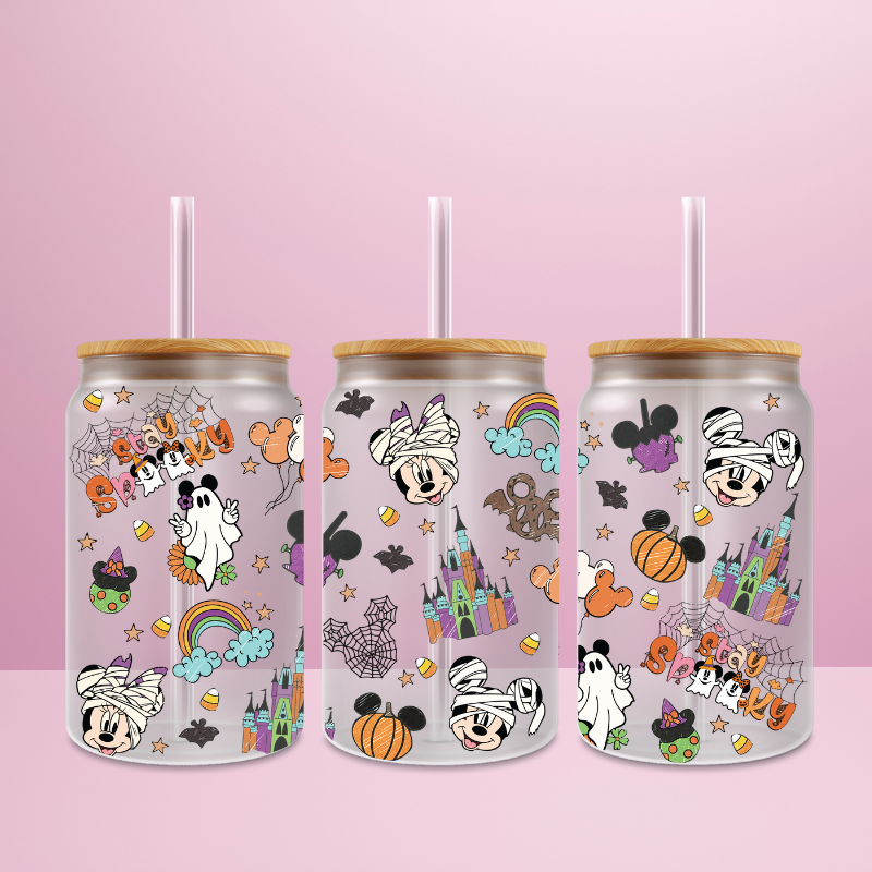 Mickey Halloween - Verre givré avec couvercle