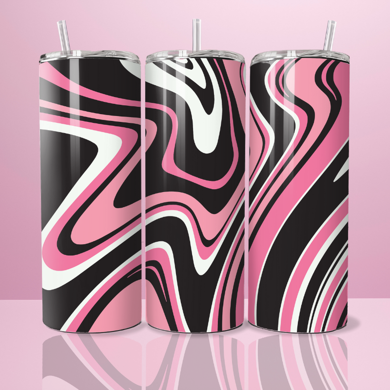 Zig zag black x pink - Thermos 590ml