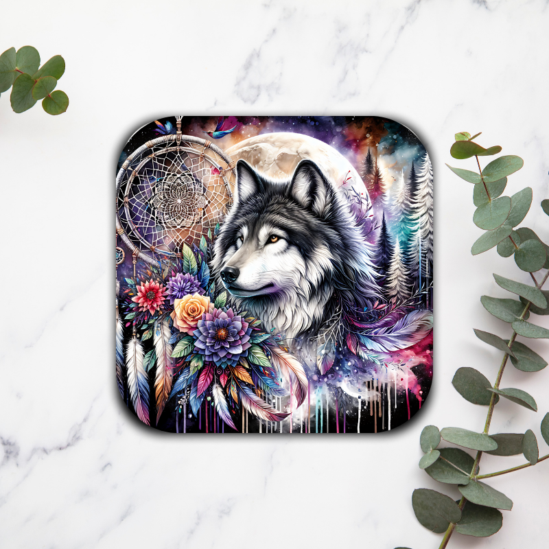 Wolf dream catcher - Dessous de verre