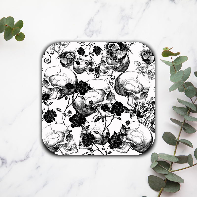 Black x white skull - Dessous de verre