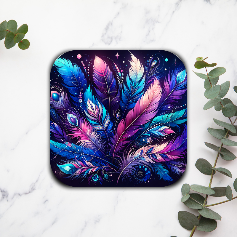 Feather pink x blue - Dessous de verre