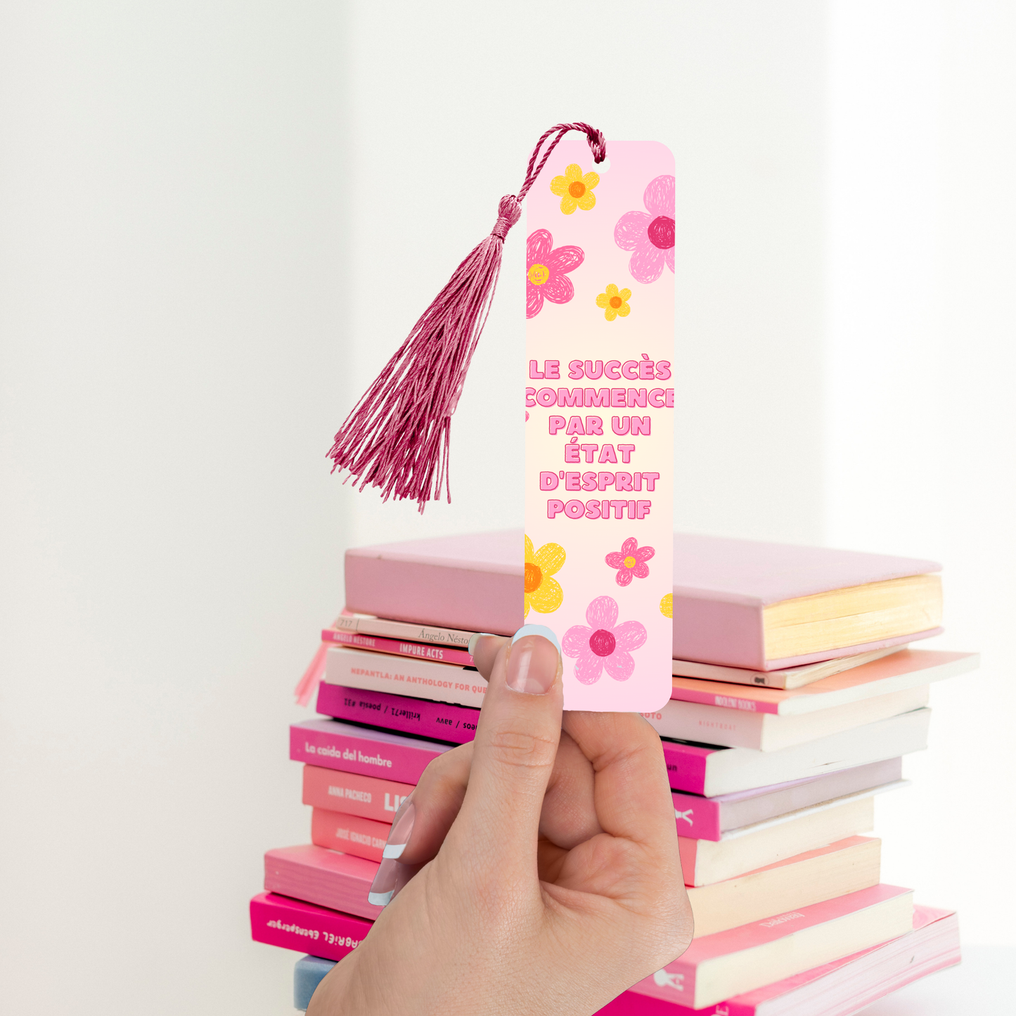 Flower pink x yellow - Marque page