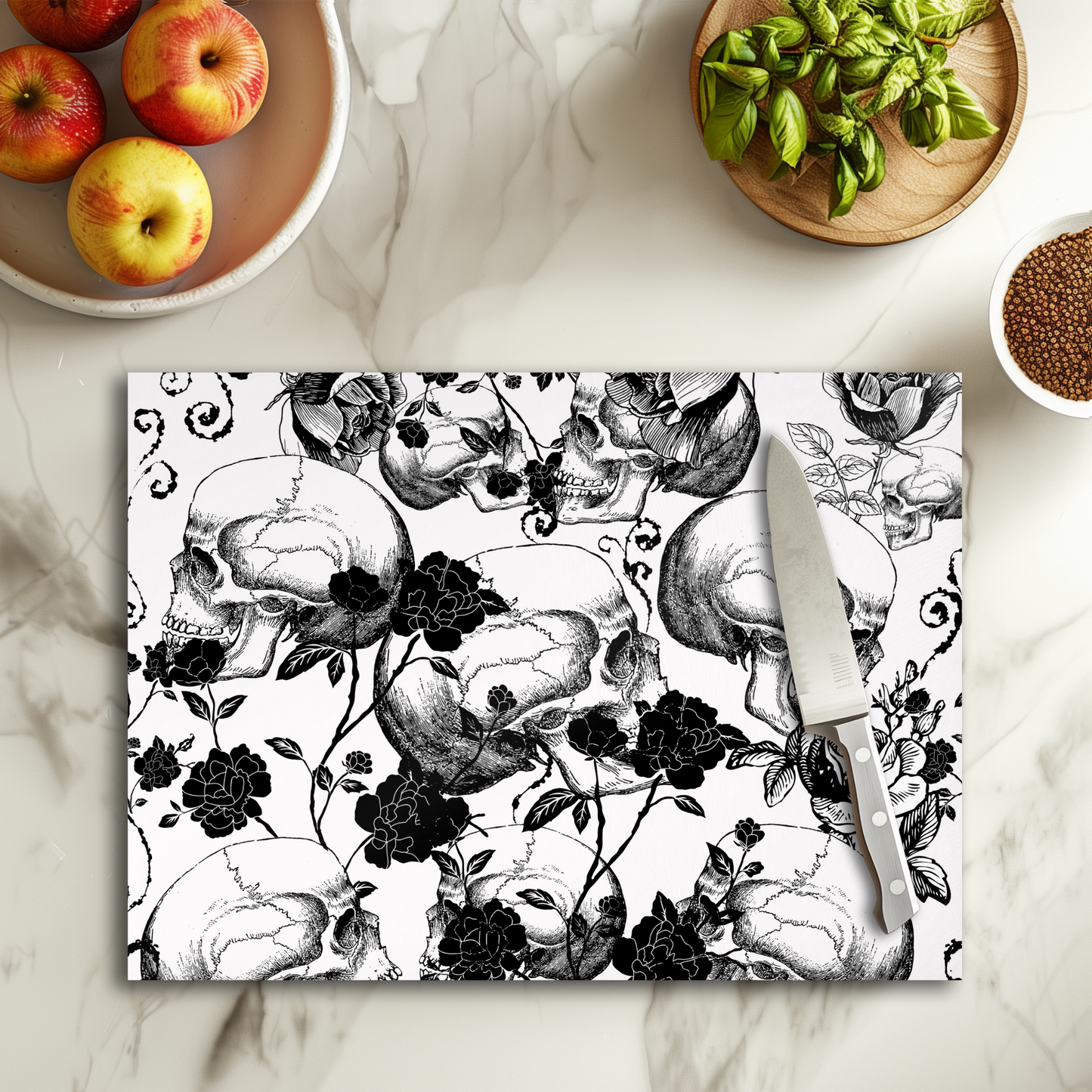Black x white skull - Planche à découper