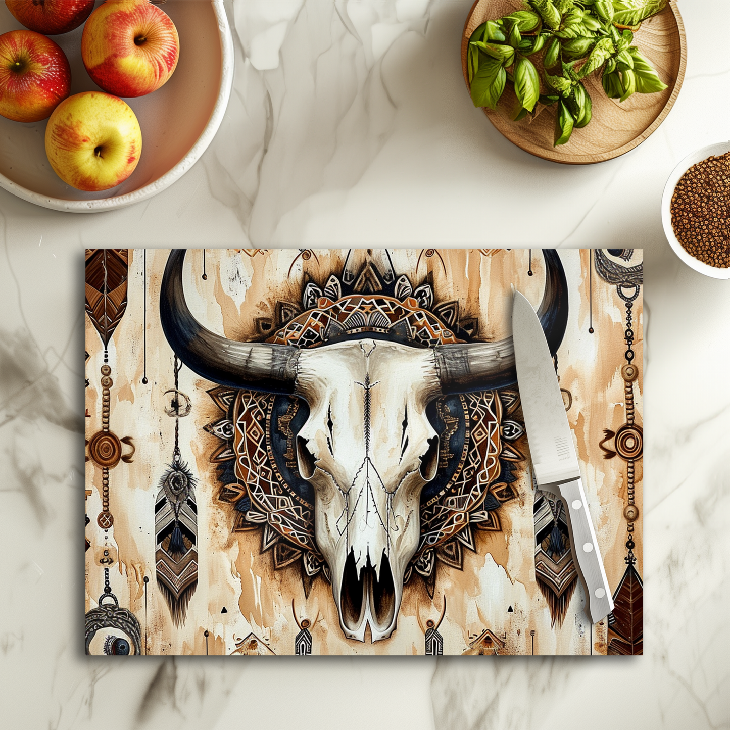 Buffalo skull - Planche à découper