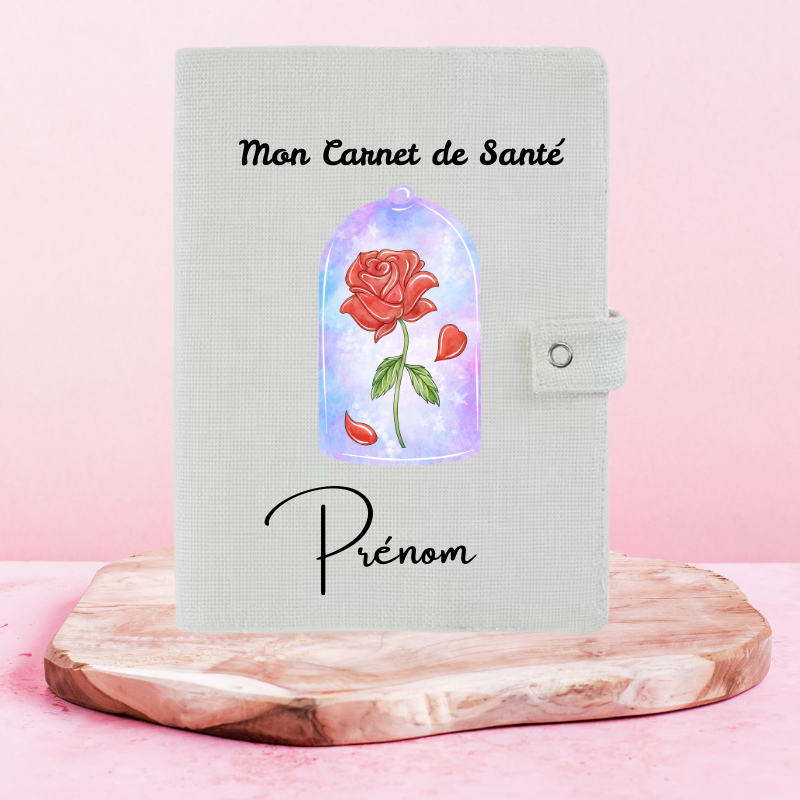 Rose Enchantée - Protège Carnet de Santé