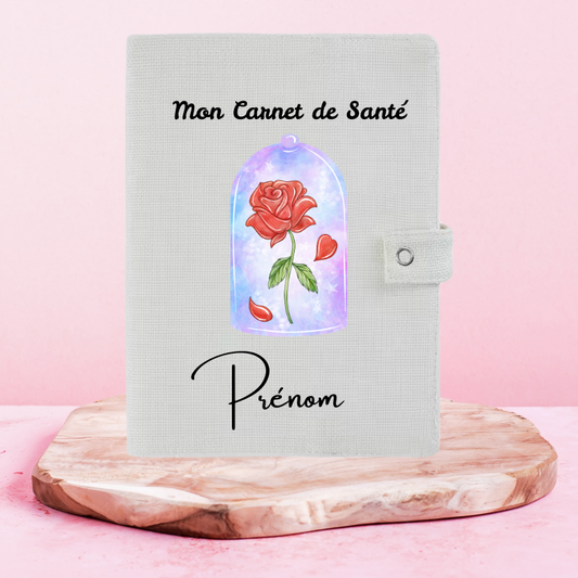 Rose Enchantée - Protège Carnet de Santé