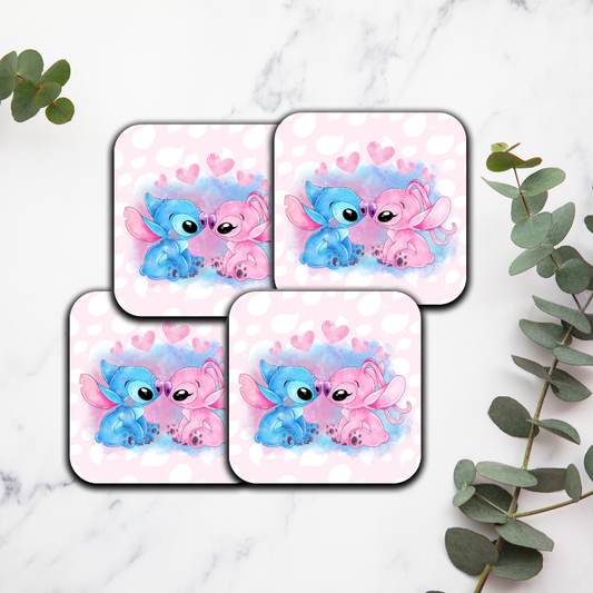 Stitch x Angel Kiss - Lot de 4 dessous de verres