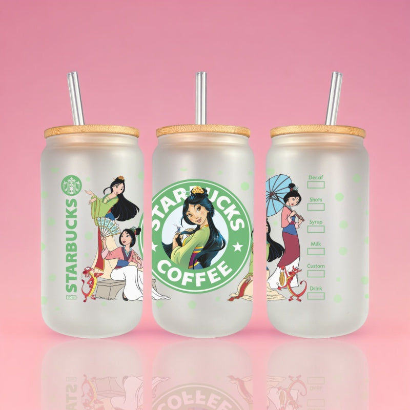 Mulan Starbucks - Glas mit Deckel