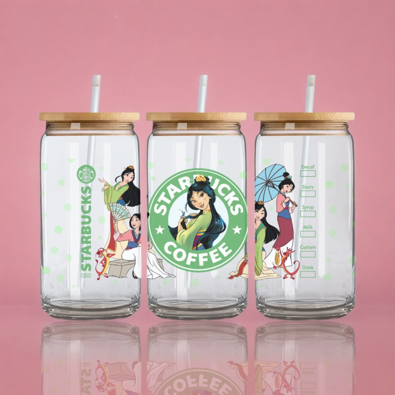 Mulan Starbucks - Glas mit Deckel