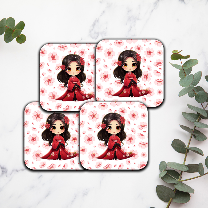 Mulan - Lot de 4 dessous de verres