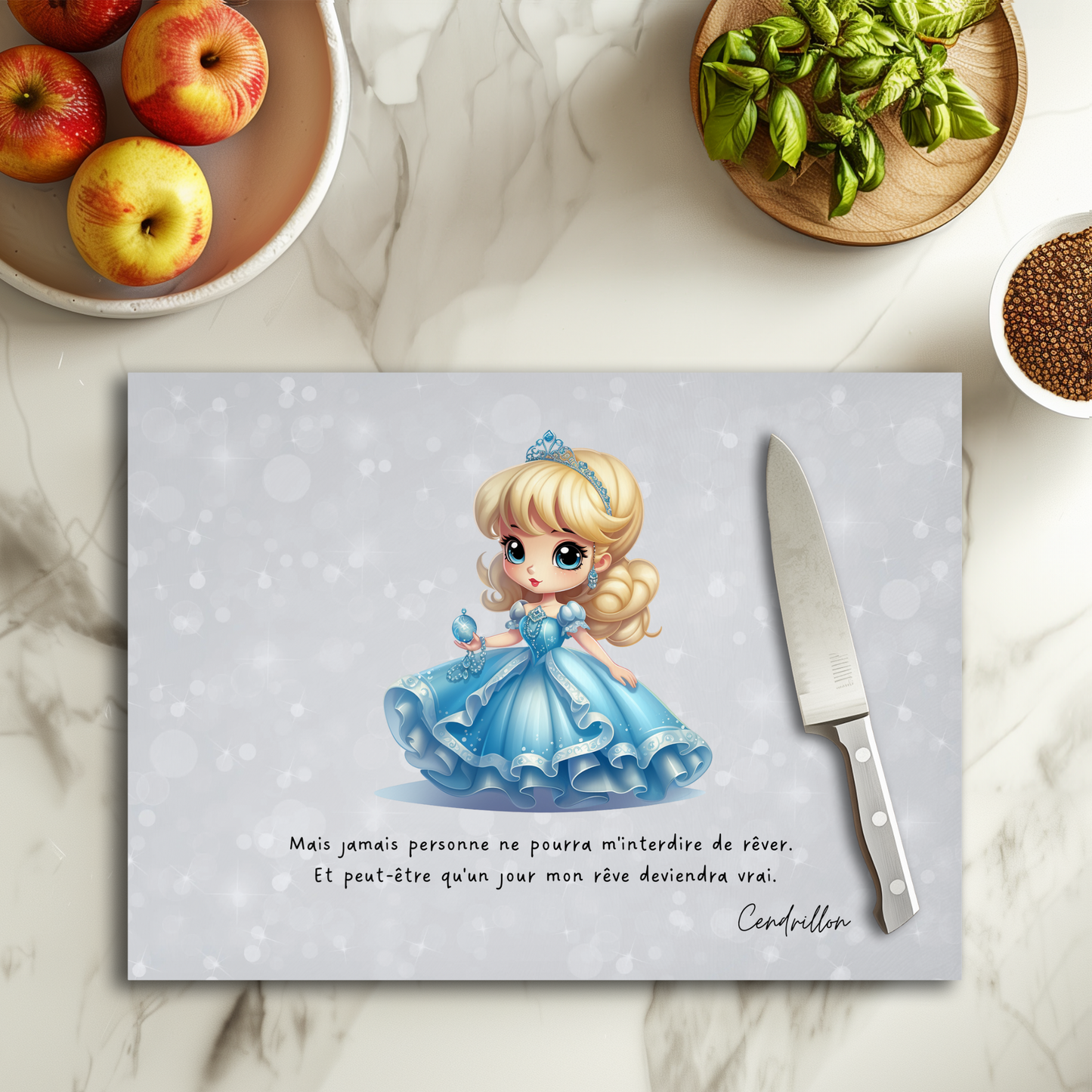 Cinderella - Glass Cutting Board