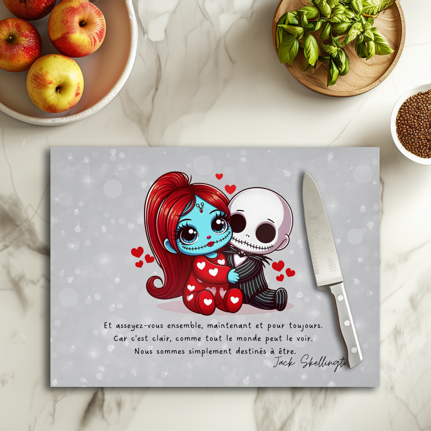 Jack x Sally - Glass Cutting Board