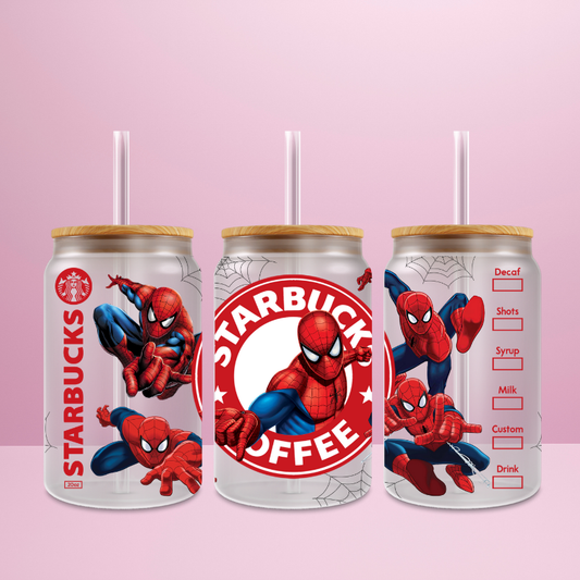 Spiderman Starbucks - Verre givré avec couvercle