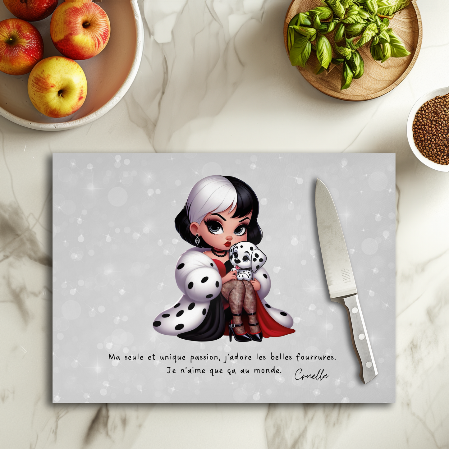 Cruella - Glass Cutting Board