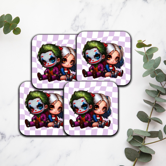 Joker x Harley Quinn - Lot de 4 dessous de verres