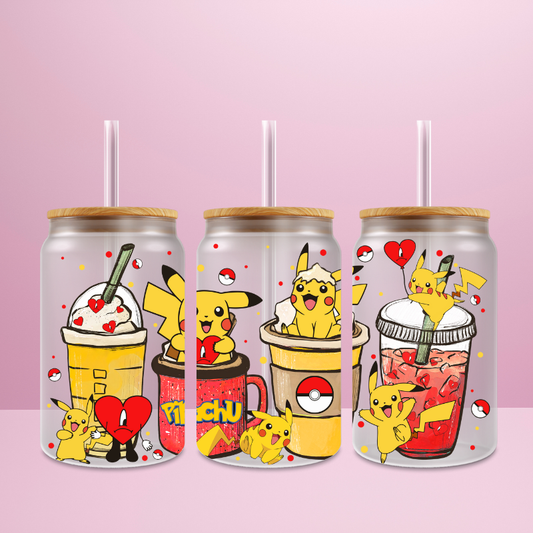 Pokemon Love - Verre givré avec couvercle