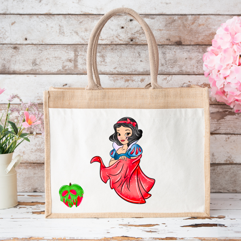 Blanche Neige - Sac en toile de jute