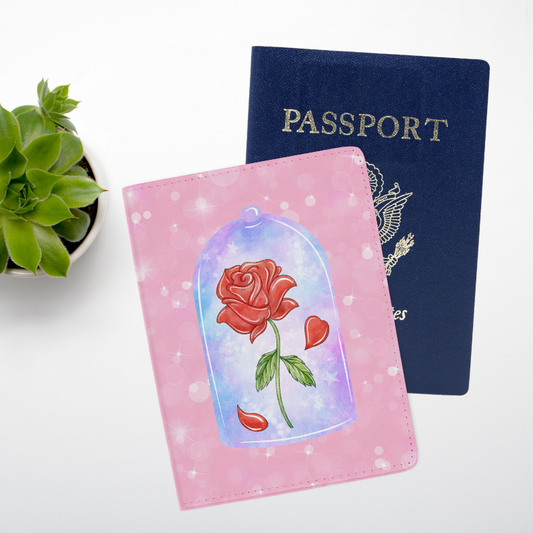 Rose éternelle - Protège-passeport