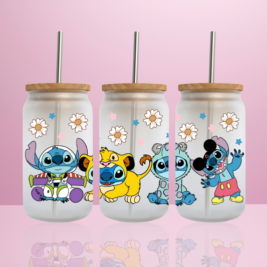 Stitch Deguisement - Verre givré avec couvercle