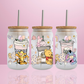 Winnie l'ourson coffee - Verre givré avec couvercle