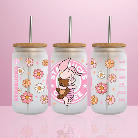 Porcinet Starbucks - Verre givré avec couvercle