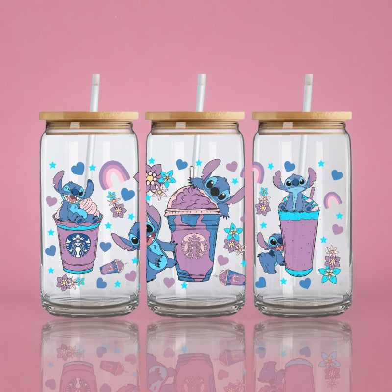 Stitch Milkshake - Verre avec couvercle