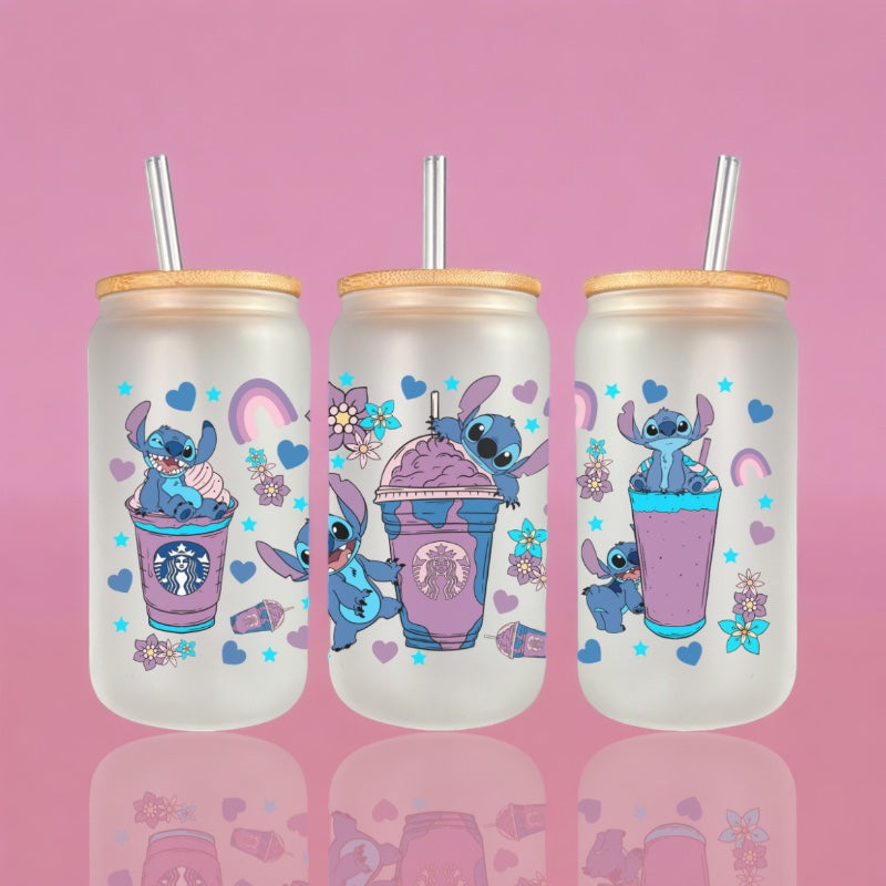 Stitch Milkshake - Verre avec couvercle