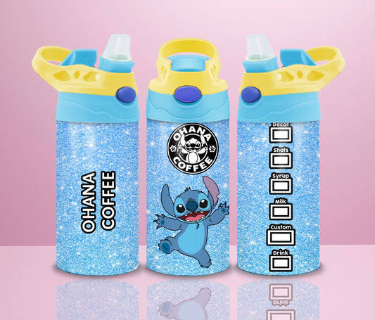 Stitch Ohana Coffee Blue - Thermos Kids