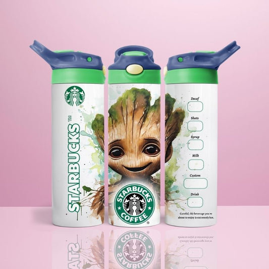 Groot White Starbucks – Thermoskanne mit Klappdeckel, 590 ml