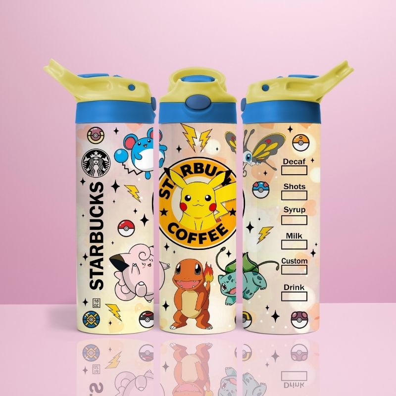 Pokemon Starbucks – Thermoskanne mit Klappdeckel, 590 ml